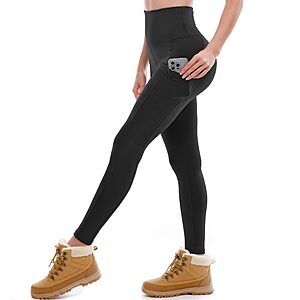 Amazon &ndash; Ipletix Women's Fleece-Lined Leggings w/ Pockets - $5.99&ndash;$7.79 w/ Code