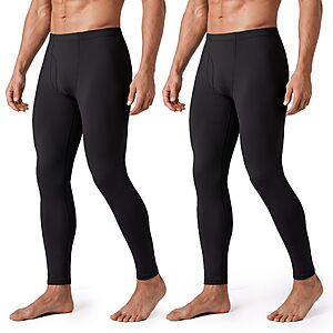 Amazon &ndash; 2-Pack Men's Fleece-Lined Thermal Underwear Pants - $17.49 w/ Code