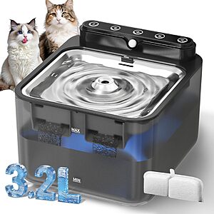 Amazon &ndash; fitenected 108-Oz Wireless Cat Water Fountain - $22.79 w/ Code