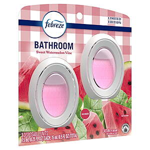 Febreze Bathroom Air Freshener, Small Spaces Watermelon or Gain Scents , 2 Count $5.94 get $3 Walmart cash FS PLUS