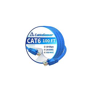 CableGeeker 150-ft Cat 6 Ethernet Cable, High Speed 10Gbps Internet Network Cable, 24AWG Heavy Duty Patch Cord $13.99 WOOT FS PRIME
