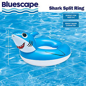 Bluescape Blue Shark or Unicorn Split Inflatable Swim Ring Pool Float for Kids, Ages 3 to 6, Unisex $2.47 FS WALMART+ or pick up