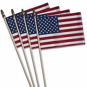 4x6in Polycotton Betsy Flags US Stick Flags 4-pack $2.32 Free Walmart Pick Up