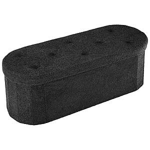 Gianna 43 Inch Ottoman with Storage, Folding Foot Rest for Living Room & Bedroom, Versatile Home Bench Black or White $24 FS WMT+ or at $35