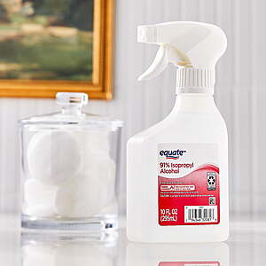 Equate 91% Isopropyl Alcohol First Aid Antiseptic, Topical Solution Spray, 10 fl oz $1.42 Free Ship Walmart+