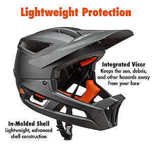 Ozark Trail Adult Full-Face Bike Helmet, Black, Ages 14+, Size L, Adjustable Fit $44.97 FS Walmart