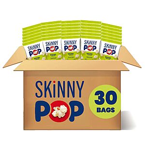 $13.65 or less S&S Clip Q : SkinnyPop Popcorn, Original, Whole Grain, Dairy-Free Snack, 0.65oz Bags (30ct) AMZ
