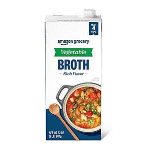 Amazon Grocery, Vegetable Broth, 32 Oz 4/$4.04 S&S FS Prime or $35 ($1.01 each)