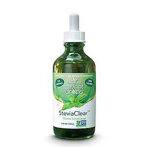 AMZ $8.25 S&S Clip Q SweetLeaf Stevia Drops Liquid Sweetener, - 4 Fl Oz, Pack of 1 | Unflavored Sweet Drops, Organic (glass bottle & dropper)