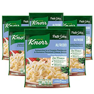 $4.41 or less S&S-Q Knorr Pasta Side Dish 6 Count Alfredo Fettuccine No Artificial Flavors or Preservatives 4.4 oz AMZ