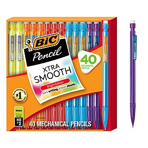 $7.07 S&S AMAZON BIC Xtra Smooth Bright Edition Mechanical Pencils, 0.7 mm Medium Point, Bulk School Supplies for Students and Teachers, 40-Count Pack