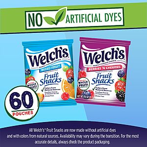 $9.27 S&S Clip Q BACK TO SCHOOL Welch's Fruit Snacks, Mixed Fruit & Berries 'N Cherries Snack Box, Gluten Free, 0.8oz Snack Packs (Pack of 60) @Amazon