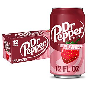 3/$13.89 or less S&S MultiBuy Dr Pepper Strawberries and Cream Soda, 12 fl oz cans, 12 Pack