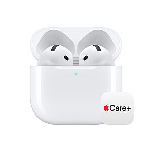 $128 AMAZON Apple AirPods 4 Bluetooth Headphones with AppleCare+ (2 Years)
