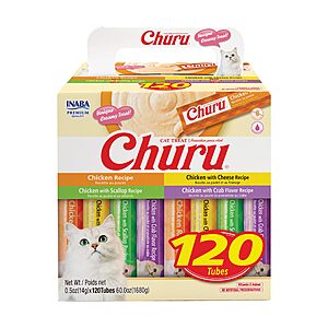 $96.41 or less S&S, get $20 AMAZON CREDIT 240 count INABA Churu Chicken Cat Treats, Lickable, , 0.5 Ounces per Tube, Chicken Variety