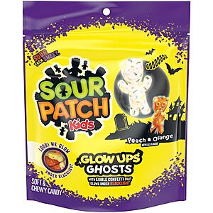 2/$5.38 S*S Multibuy SOUR PATCH KIDS Glow Ups Ghosts Soft & Chewy Gummy Halloween Candy, 8.37 oz
