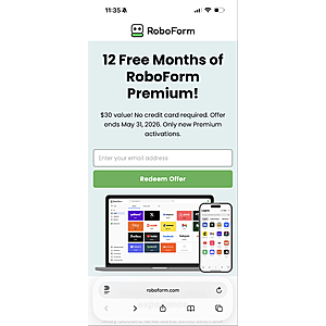 Roboform 1 Year Free Promo for new users