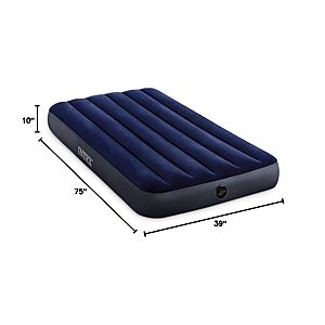 Intex 64757E Dura-Beam Standard Downy Air Mattress: Fiber-Tech - Twin Size - 10in Bed Height - 300lb Weight Capacity - Pump Sold Separately $12.97 at Amazon