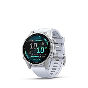 Garmin fēnix&reg; 8, 43mm, Whitestone Premium Multisport Smartwatch, AMOLED Display, GPS, Built-In Flashlight, Dive-Rated, Built-In Speakers & Mic $749.99