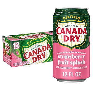 12-Pack 12-Ounce Canada Dry Fruit Splash Strawberry Ginger Ale $5 at Walmart w/ Free Store Pickup