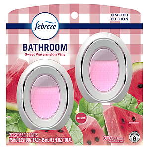2-Count Febreze Small Spaces Bathroom Air Freshener (Watermelon) + $3 Walmart Cash $5.94 + Free Shipping w/ Walmart+ or on $35+