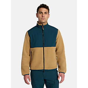 Ozark Trail Men's Mix Media Fleece Jacket (Chino Tan/Dark Harbor) $11.81 & More + Free S&H w/ Walmart+ or on $35+
