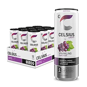 12-Pack 12-Ounce CELSIUS Sparkling Grape Rush Sugar Free Energy Drink $14.25 w/ S&S + Free Shipping w/ Prime or on $35+