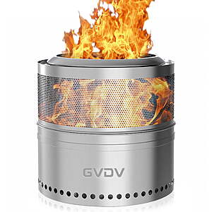 GVDV 18" Smokeless Collapsible Stainless Steel Fire Pit for Camping w/ Bag $56.61 + Free Shipping