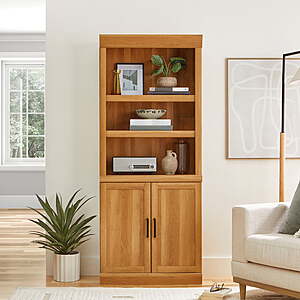 Better Homes & Gardens Glendale 5-Shelf Bookcase w/ Doors (Light Honey Finish) $81.98 + Free Shipping