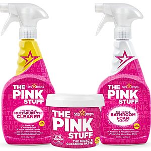 Stardrops - The Pink Stuff - The Miracle Cleaning Paste, Multi-Purpose Spray, And Bathroom Foam 3-Pack Bundle