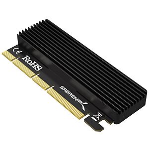 SABRENT NVMe M.2 SSD to PCIe X16/X8/X4 Adapter Card w/ Aluminum Heatsink $13.49 + Free S&H w/ Prime or $35+