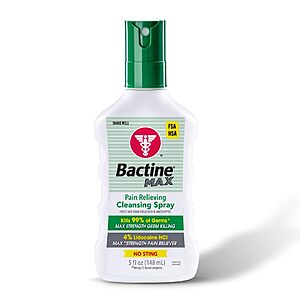 5-Oz Bactine MAX First Aid Pain Relieving Antiseptic Spray w/ 4% Lidocaine $3.44 w/ S&S + Free Shipping w/ Prime or $35+