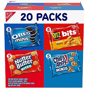 20-Pack Nabisco Classic Mix Variety Pack (Oreo Mini, Chips Ahoy! Mini, Nutter Butter Bites & Ritz Bits Cheese) $6.21 w/ S&S + Free Shipping w/ Prime or on $35+