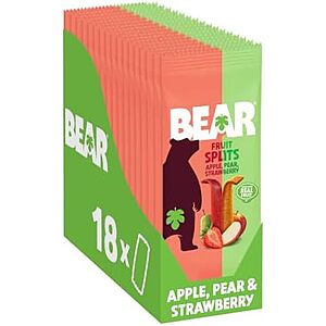18-Pack 0.7-Oz BEAR Real Fruit Snack Splits (Apple & Strawberry or Raspberry & Pineapple) $10.89 + Free Shipping w/ Prime or on $35+