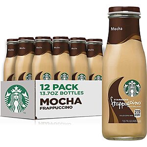 12-Pack 13.7-Oz Starbucks Frappuccino Coffee Drink (Mocha) $21.55 w/ S&S + Free Shipping w/ Prime or on $35+