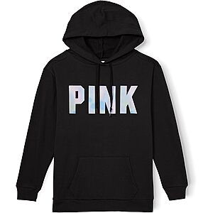 Victoria's Secret PINK Logo Campus Pullover Hoodie Sweatshirt (Pure Black, Size Small) $18.53 + Free Shipping w/ Prime or on $35+