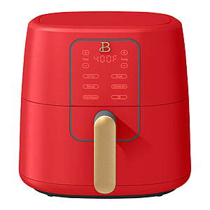 Beautiful 6 Qt Air Fryer with TurboCrisp Technology, EverGood Ceramic Nonstick Coating, Tomato Red by Drew Barrymore, $39, FS, Walmart