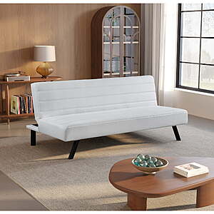 Serta Danbury Modern Twin Futon, Ivory Woven Fabric, $122, FS, Walmart