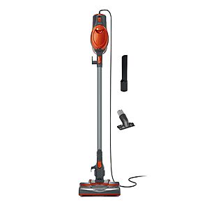 Shark Rocket Ultra-Light | Corded Stick Vacuum Cleaner for Carpet, Rugs & Hard Floors | Lightweight Hand Vacuum for Pet Hair & Upholstery | Swivel Steering | 2 Attachments | Gray/Orange | HV301
