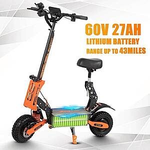 Arwibon GT08 Electric Scooter 5600W Motor 46MPH, 60V27AH $520 at Aliexpress