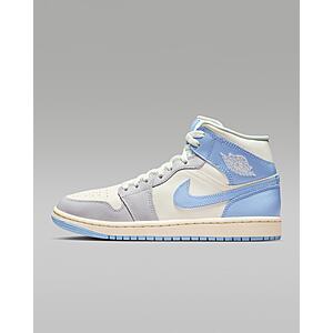 Nike Women's Air Jordan 1 Mid Sneakers (Psychic Blue/Sail/Coconut Milk/Neutral Grey) $73.58 + Free Shipping