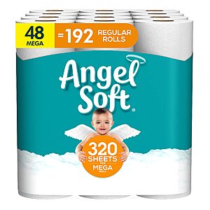 48-Count Angel Soft 2-Ply Mega Rolls Toilet Paper $28.36 + Free Shipping w/ Prime or on orders over $35