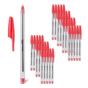 36-Pack Amazon Basics Medium Point Ballpoint Pens (1.0mm, Red Ink) $5.64 + Free Shipping w/ Prime or on orders over $35