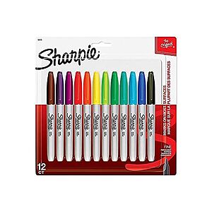 12-Count Sharpie Pen Sharpie Fine Marker Set $6.59 + Free Shipping w/ Prime