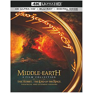 New Gruv Users: Middle-Earth 6-Film Collection (Extended & Theatrical, 4K UHD + Blu-ray + Digital) $85 + Free S/H