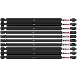 BOSCH ITPH36B 10-Pack 6 In. Phillips #3 Impact Tough Screwdriving Power Bits