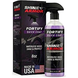 SHINE ARMOR Fortify Quick Coat - 8oz Ceramic Waterless Detailer Spray | 3-in-1 Wash, Wax & Nano-Ceramic Coating | Mirror Shine, Zero Streaks, No Dust Residue | 6-12 Month Protection | Made in USA