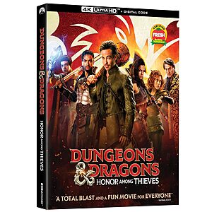 Dungeons & Dragons: Honor Among Thieves (4K Blu-ray) $9.99 + Free Shipping w/ Prime or on $35+