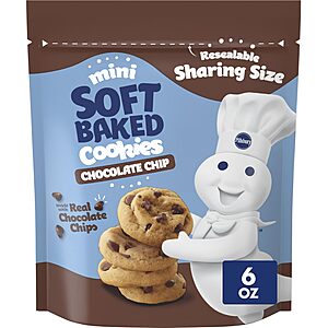 6-Oz Pillsbury Mini Soft Baked Chocolate Chip Cookies (Sharing Size) $2.60 w/ S&S + Free Shipping w/ Prime or on $35+
