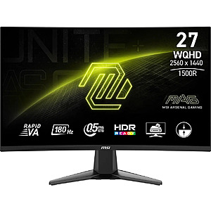 [Newegg] 27" MSI 27CQ6F 1440p HDR 180Hz 1500R Curved VA Gaming Monitor $130 + Free S/H